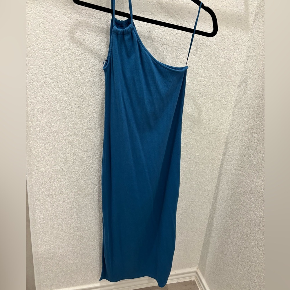 Old Navy One Shoulder Blue Dress